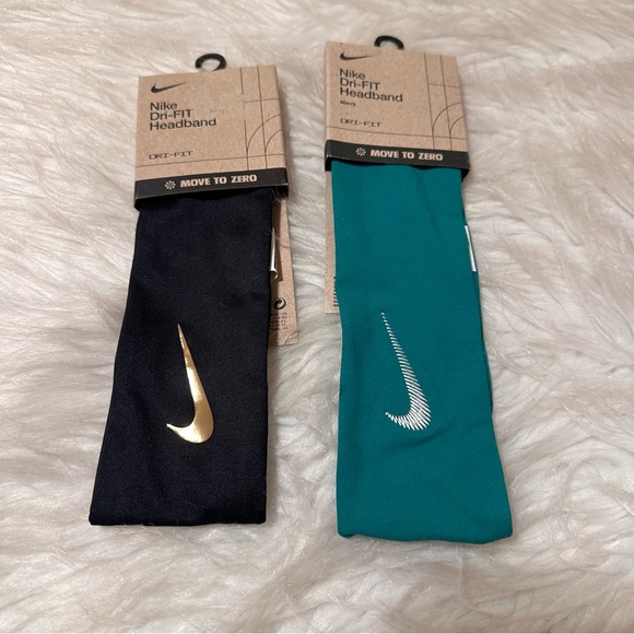 Nike Headbands in Black and Teal - Picture 1 of 8